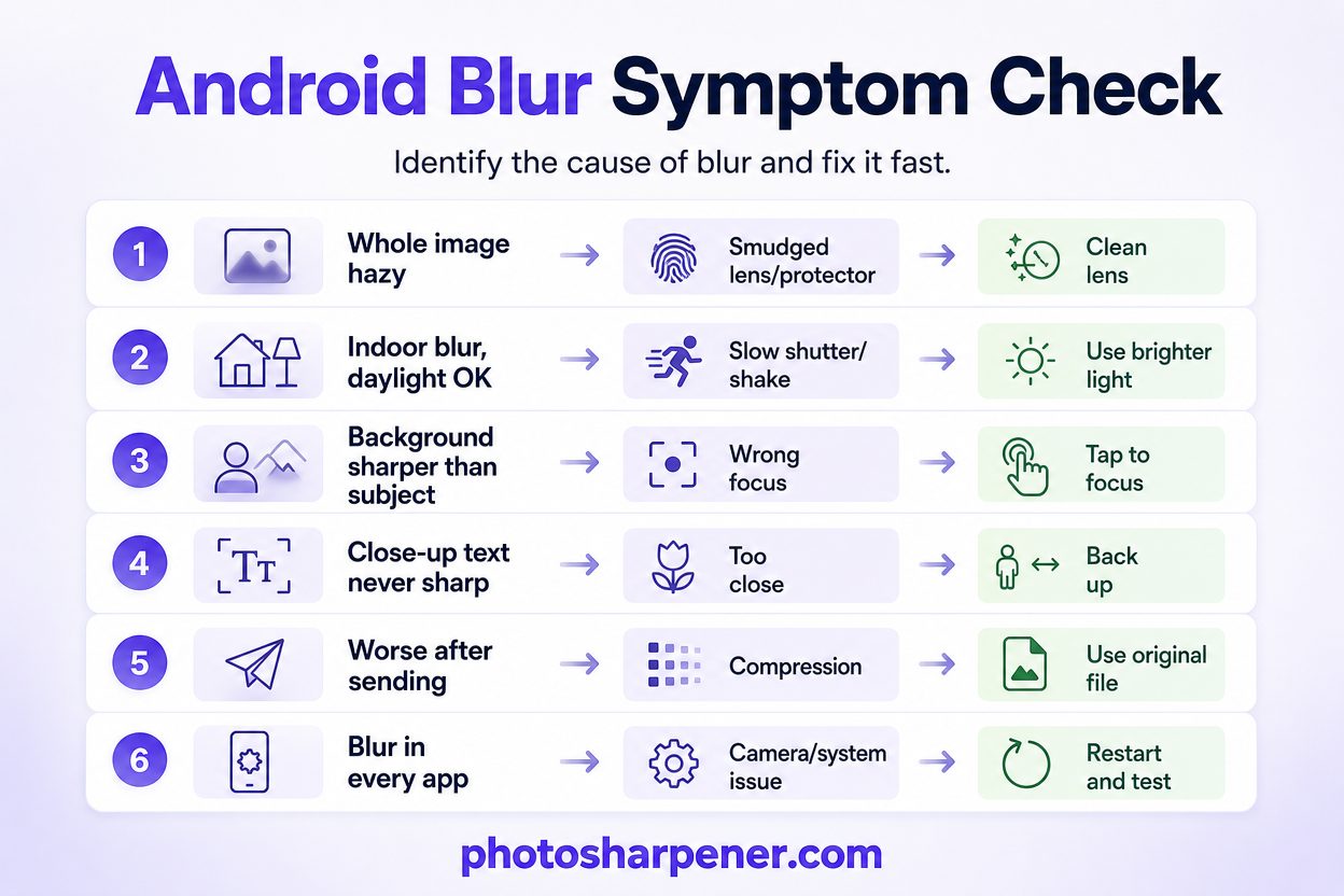 Android blur symptom check guide