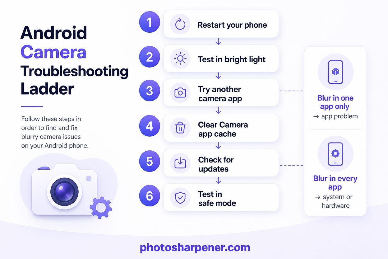Android camera troubleshooting ladder