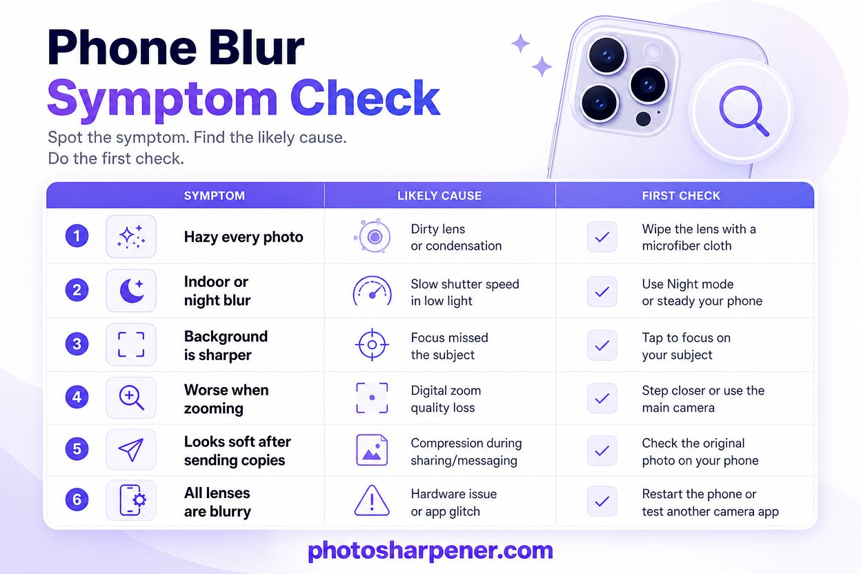 Phone blur symptom check guide